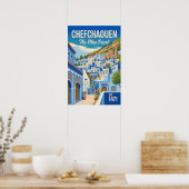 Chefchaouen Marokko Retro Reisposter Kunst Poster (Keuken)