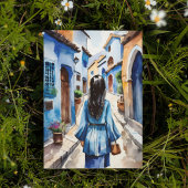Chefchaouen Marokko Waterverf Briefkaart