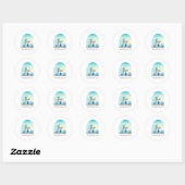 Chefchaouen stad marocco Skyline Ronde Sticker (Vel)