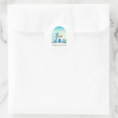 Chefchaouen stad marocco Skyline Ronde Sticker (Tas)