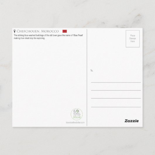 Chefchouen, Marokko Briefkaart (Achterkant)