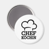 Chefköchin Koch kok Magneet (Voorkant / Achterkant)