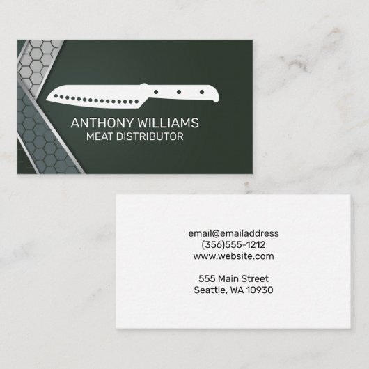 Chefmes icoon | Culinair achtergrond Visitekaartje (Voorkant / Achterkant)