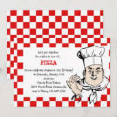 Chef's Check Birthday Party Invitation Kaart (Voorkant / Achterkant)