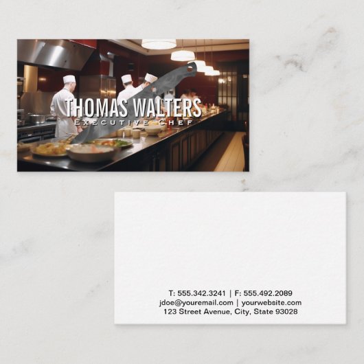 Chef's in de Keuken | Metalen Mes Visitekaartje (Voorkant / Achterkant)