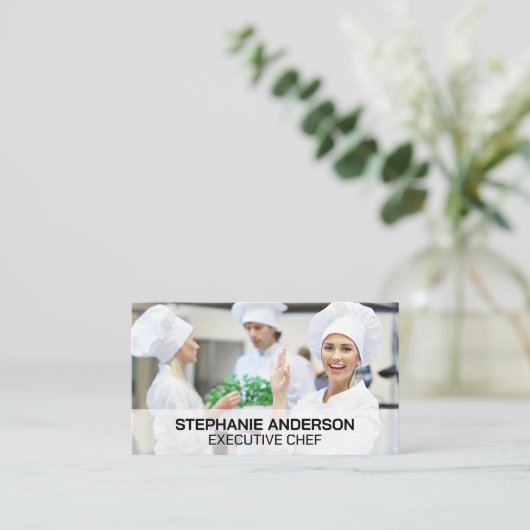 Chefs in de keuken visitekaartje (Staand voorkant)