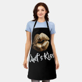Chef's Kiss Gold Lips Schort (Gedragen)