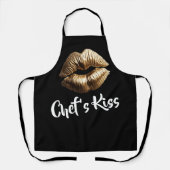 Chef's Kiss Gold Lips Schort (Voorkant)