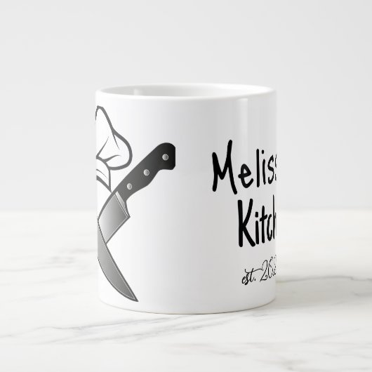 Chefs Knife en Pet Monogrammed Koffie Mok (Voorkant)
