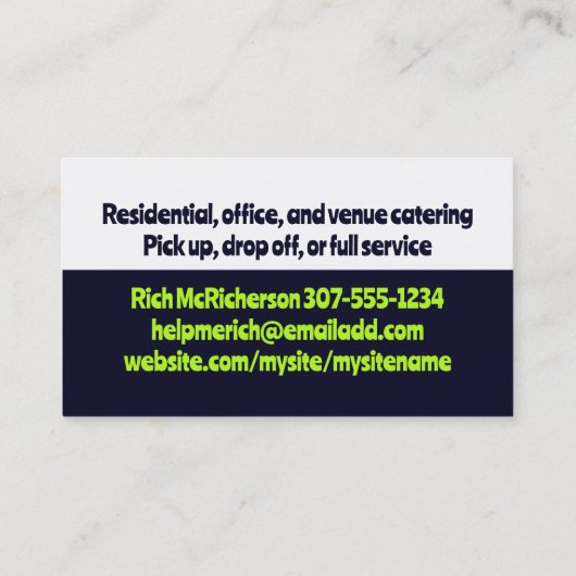 Chef's mes gesneden ui chef-kok koken biz kaarten visitekaartje (Achterkant)