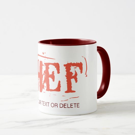 Chef's Mok. Geweldig cadeauidee.  Sjabloon Mok (Voorkant rechts)