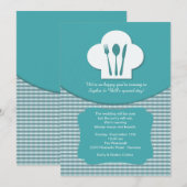 Chef's Pet (Blauwgroen) Post Wedding Brunch Uitnod Kaart (Voorkant / Achterkant)