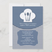 Chef's Pet (Blue) Post Wedding Brunch Invitation Kaart (Voorkant)