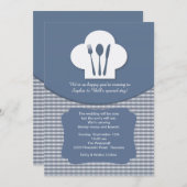 Chef's Pet (Blue) Post Wedding Brunch Invitation Kaart (Voorkant / Achterkant)