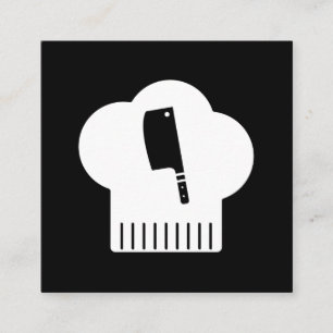 Chefs Pet Butcher Knife Vierkante Visitekaartje