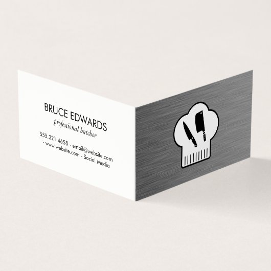 Chefs Pet Butcher Knife Visitekaartje (Buitenkant)