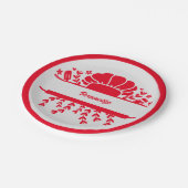 Chef's Pet Red Gray Cook Personalized Party Papieren Bordje (Gekanteld)