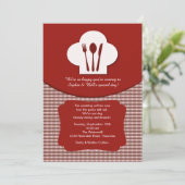 Chef's Pet (Red) Post Wedding Brunch Uitnodiging (Staand voorkant)