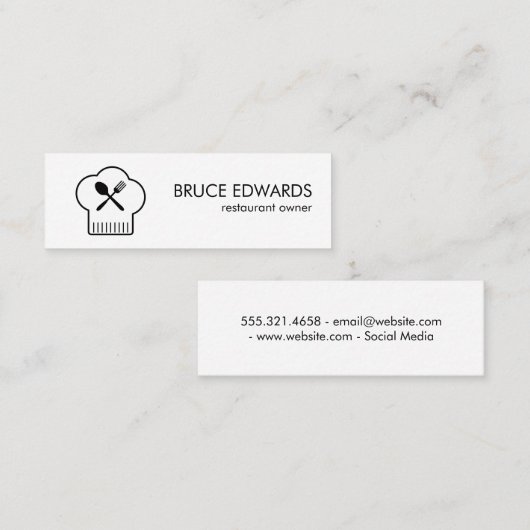 Chefs Pet Silverware Mini Visitekaartje (Voorkant / Achterkant)