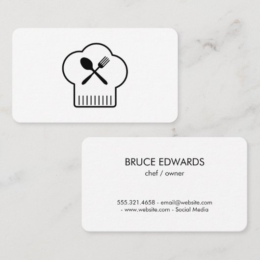Chefs Pet Silverware Visitekaartje (Voorkant / Achterkant)