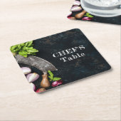 Chef's tafel rustiek koken food party kartonnen onderzetters (Schuin)