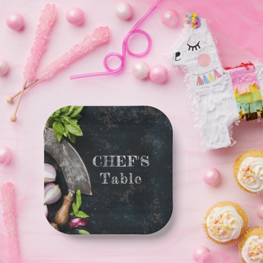 Chef's tafel rustiek koken food party papieren bordje (Feest)