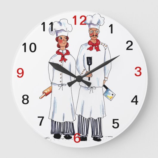 Chefs Wall Clock Grote Klok (Voorkant)