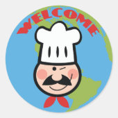 Chefs Welkom Ronde Sticker (Voorkant)
