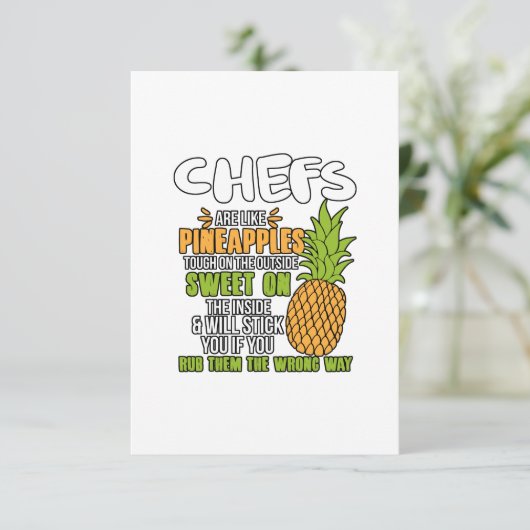 Chefs zijn als ananassen. bedankkaart (Staand voorkant)