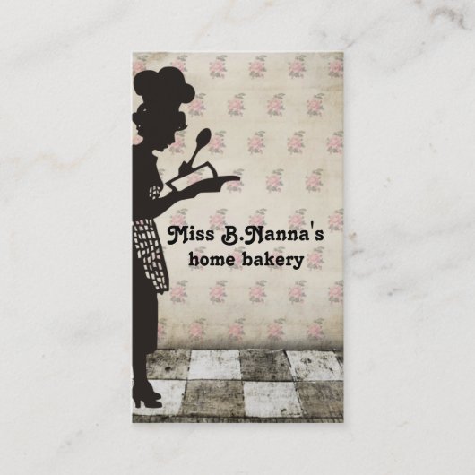  chefsilhouetbakken met biz-kaarten visitekaartje (Voorkant)