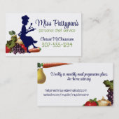 chefsilhouetbakken met biz-kaarten visitekaartje (Voorkant / Achterkant)