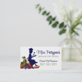 chefsilhouetbakken met biz-kaarten visitekaartje (Staand voorkant)