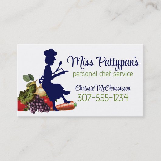 chefsilhouetbakken met biz-kaarten visitekaartje (Voorkant)