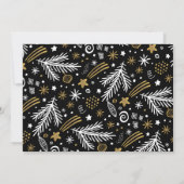 Cheful Gold Black White Pines Kerstmis 2 foto Kaart (Achterkant)