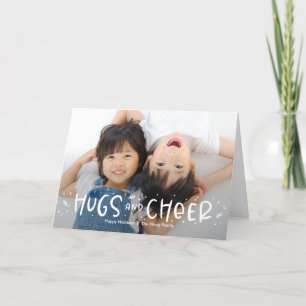 Cheful Hug Editable Color Holiday-fotokaart Feestdagen Kaart