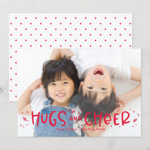 Cheful Hug Editable Color Holiday-fotokaart Feestdagenkaart