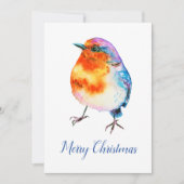 Cheful Kerstmis Robin Waterverf  Feestdagenkaart (Voorkant)