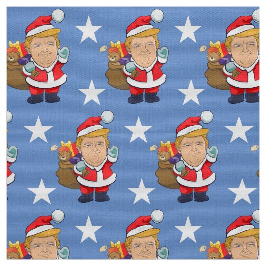 Cheful President Donald Trump Santa| Kerstmis Stof (Swatch)
