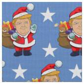 Cheful President Donald Trump Santa| Kerstmis Stof (Close Up)