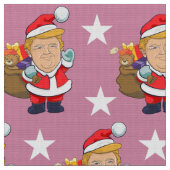Cheful President Donald Trump Santa| Kerstmis Stof (Close Up)