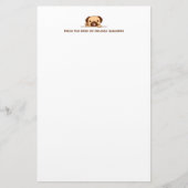 Cheful Pug Dog Peking boven Custom Text Briefpapier (Voorkant)