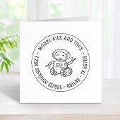 Cheful Speelgoed Robot Business Round Address Rubberstempel
