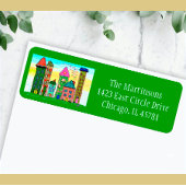 Cheful Vibrant City Living Return Address Etiket