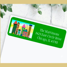 Cheful Vibrant City Living Return Address Etiket
