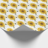 Cheful Yellow and White Flower Print Craft of Cadeaupapier (Hoek)