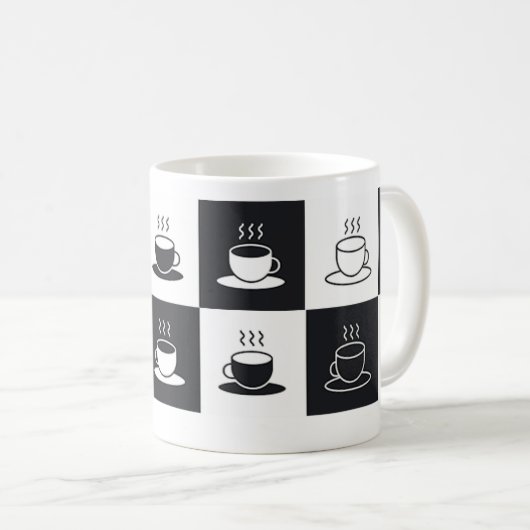 Chekered Pattern koffie mok (Voorkant rechts)