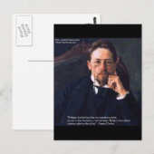 Chekhov "Love Normal State" Citaat geeft T - shirt Briefkaart (Voorkant / Achterkant)