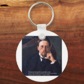 Chekhov "Love Normal State" Citaat geeft T - shirt Sleutelhanger (Voorkant)