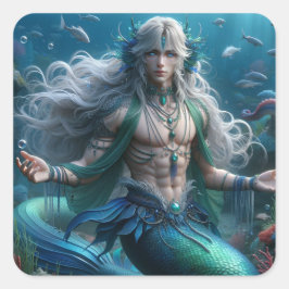 Chelan - Merman - Mermaid Series Art Collectie Vierkante Sticker