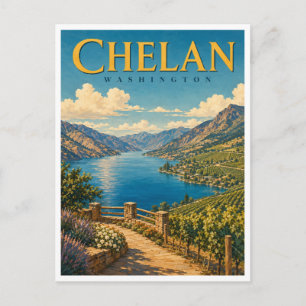 Chelan Washington Lake Chelan GeoSaga Briefkaart